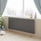 Aver-Growth- Designer Horizontal 600x1416mm Single Anthracite Oval Column Radiator