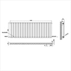 600x1416mm single white oval column radiator dimension