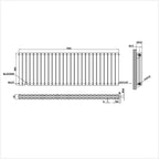 600x1593mm double white oval column radiator dimension
