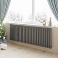 Aver-Growth- Designer Horizontal 600x1593mm Single Anthracite Oval Column Radiator