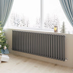 Aver-Growth- Designer Horizontal 600x1593mm Single Anthracite Oval Column Radiator