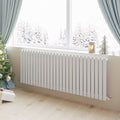 Aver-Growth- Designer Horizontal 600x1593mm Single White Oval Column Radiator