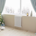 Aver-Growth- Designer Horizontal 600x413mm Single White Oval Column Radiator