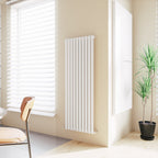 Aver-Growth- Designer Vertical 1600x590mm Single White Oval Column Radiator
