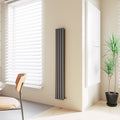Aver-Growth- Designer Vertical 1600x236mm Double Anthracite Oval Column Radiator