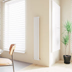 Aver-Growth- Designer Vertical 1600x236mm Single White Oval Column Radiator