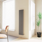 Aver-Growth- Designer Vertical 1600x354mm Single Anthracite Oval Column Radiator