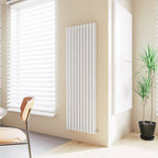 Aver-Growth- Designer Vertical 1800x590mm Double White Oval Column Radiator
