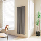 Aver-Growth- Designer Vertical 1800x590mm Single Anthracite Oval Column Radiator