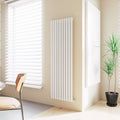 Aver-Growth- Designer Vertical 1800x590mm Single White Oval Column Radiator