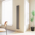 Aver-Growth- Designer Vertical 1800x236mm Single Anthracite Oval Column Radiator