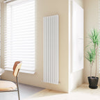 Aver-Growth- Designer Vertical 1800x472mm Double White Oval Column Radiator