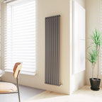 Aver-Growth- Designer Vertical 1800x472mm Single Anthracite Oval Column Radiator