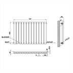 600x767mm black single oval column radiator dimension
