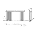 600x1003mm black double oval column radiator dimension