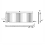 600x1416mm black single oval column radiator dimension