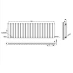 600x1593mm black single oval column radiator dimension