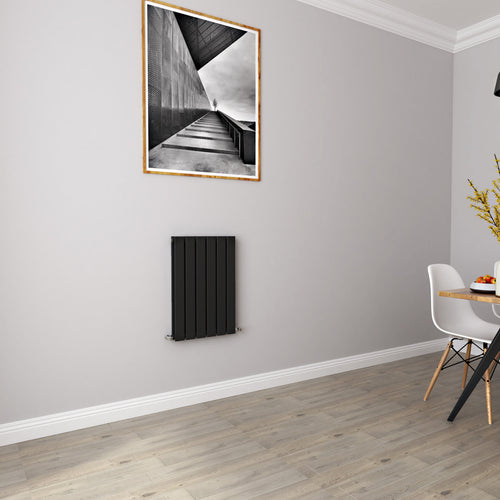AICA - Modern Horizontal 600x408mm Double Black Flat Panel Radiator