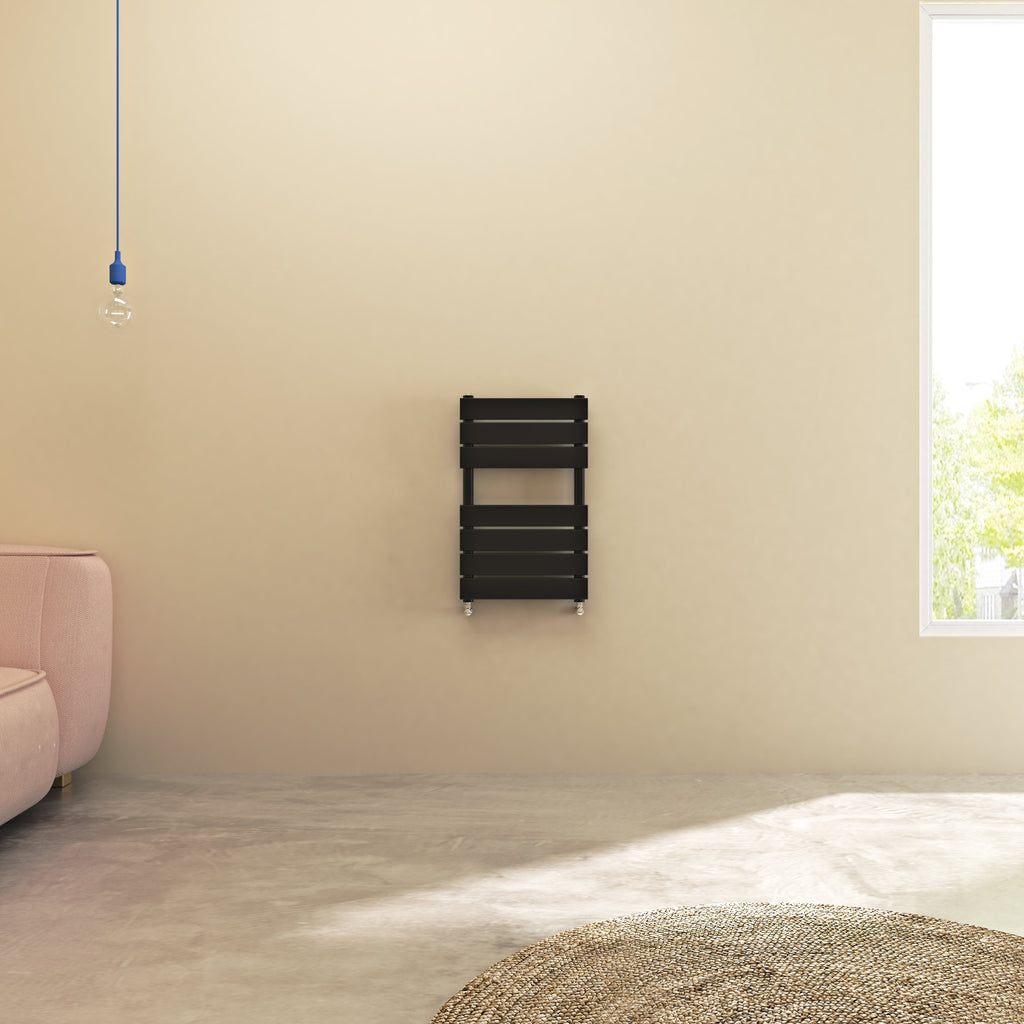 Aver-Growth- Bathroom 650x400mm Black Towel Rail Radiator