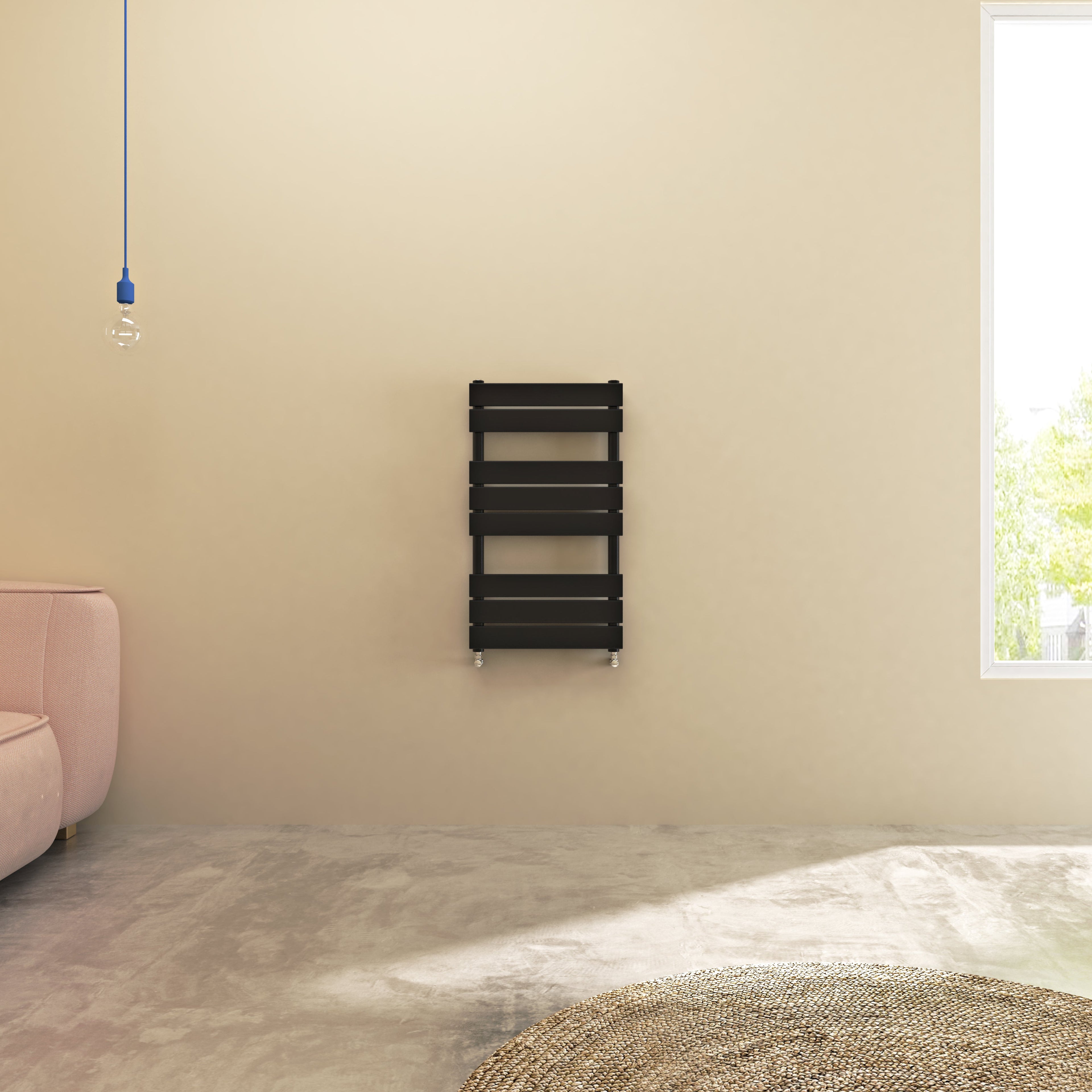 Aver-Growth- Bathroom 800x450mm Black Towel Rail Radiator
