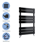 Aver-Growth- Bathroom 800x450mm Black Towel Rail Radiator