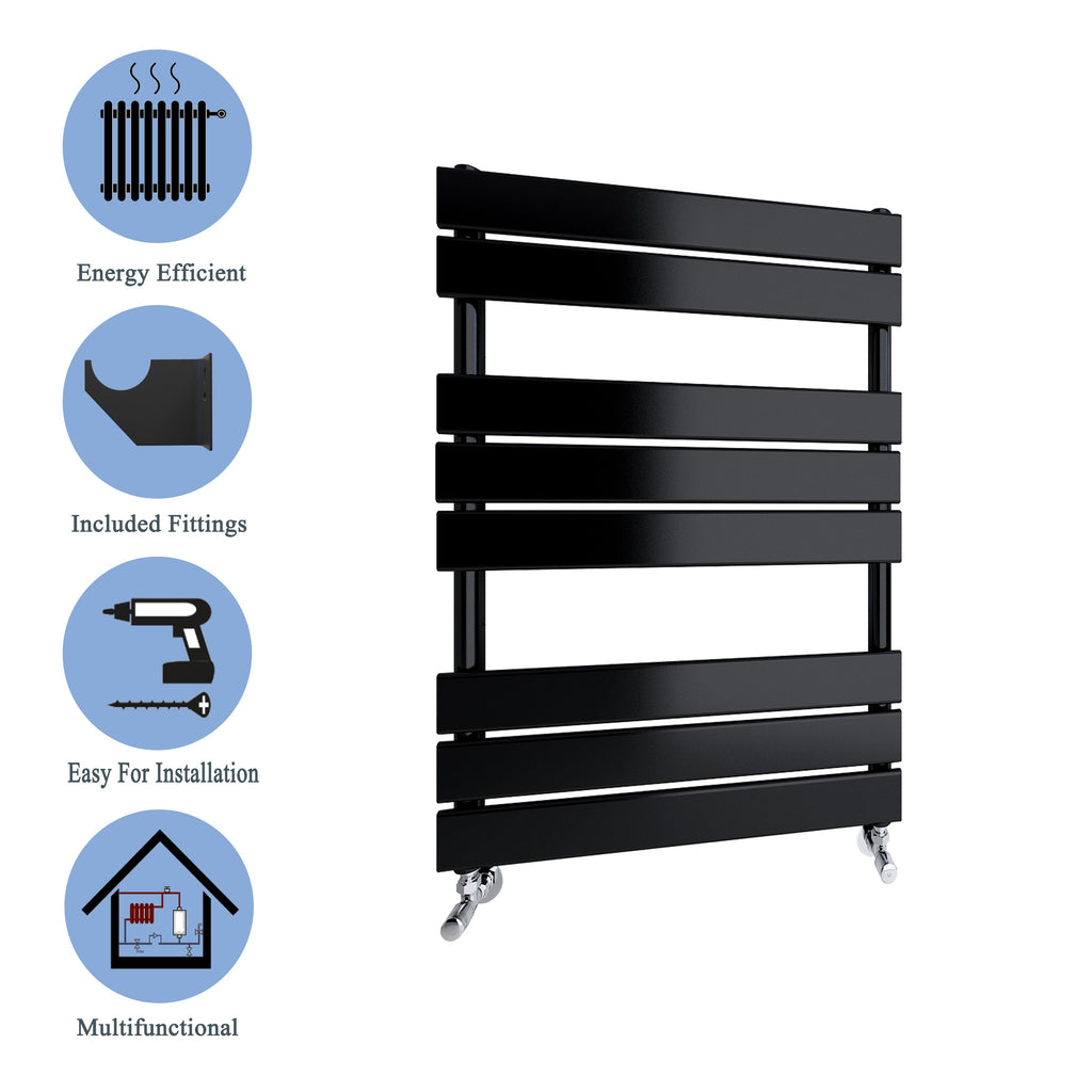 Aver-Growth- Bathroom 800x600mm Black Towel Rail Radiator