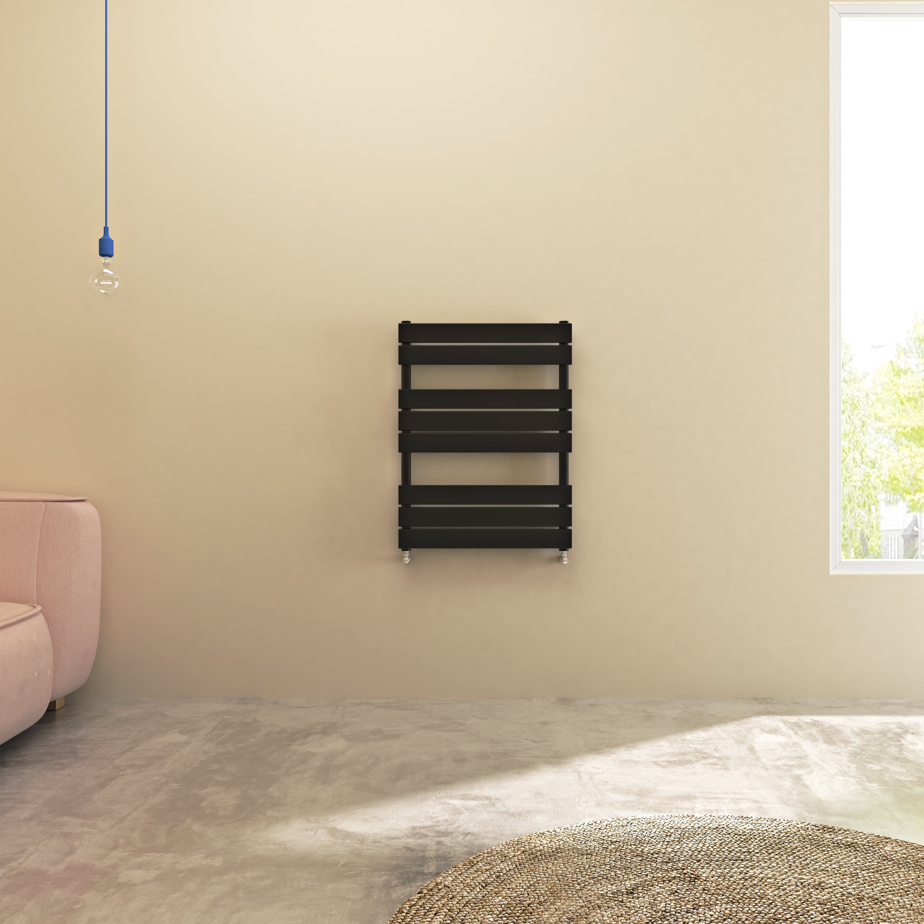Aver-Growth- Bathroom 800x600mm Black Towel Rail Radiator