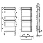1000x450mm white towel rail radiator dimension