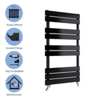 Aver-Growth- Bathroom 1000x450mm Black Towel Rail Radiator