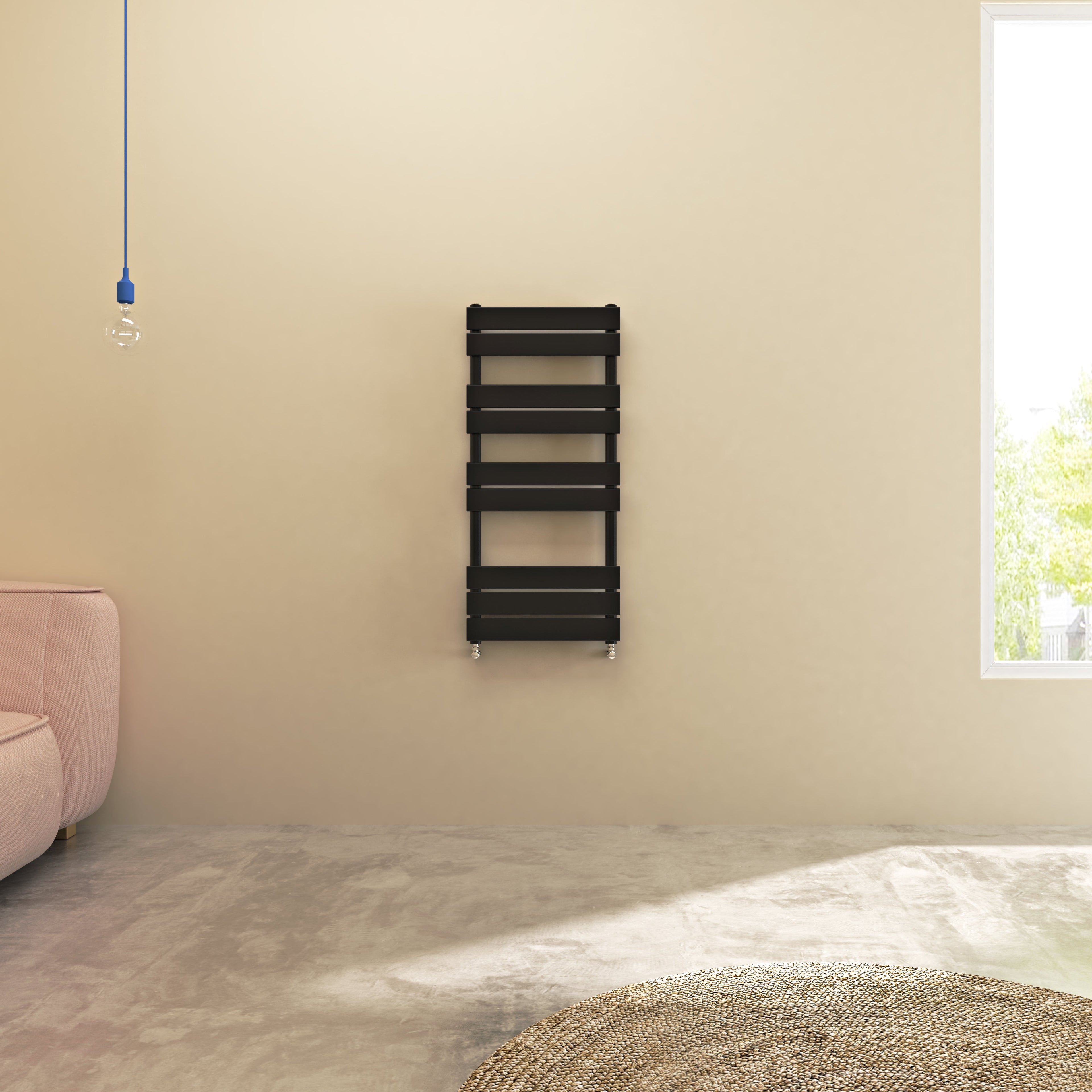 Aver-Growth- Bathroom 1000x450mm Black Towel Rail Radiator