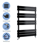 Aver-Growth- Bathroom 1000x600mm Black Towel Rail Radiator