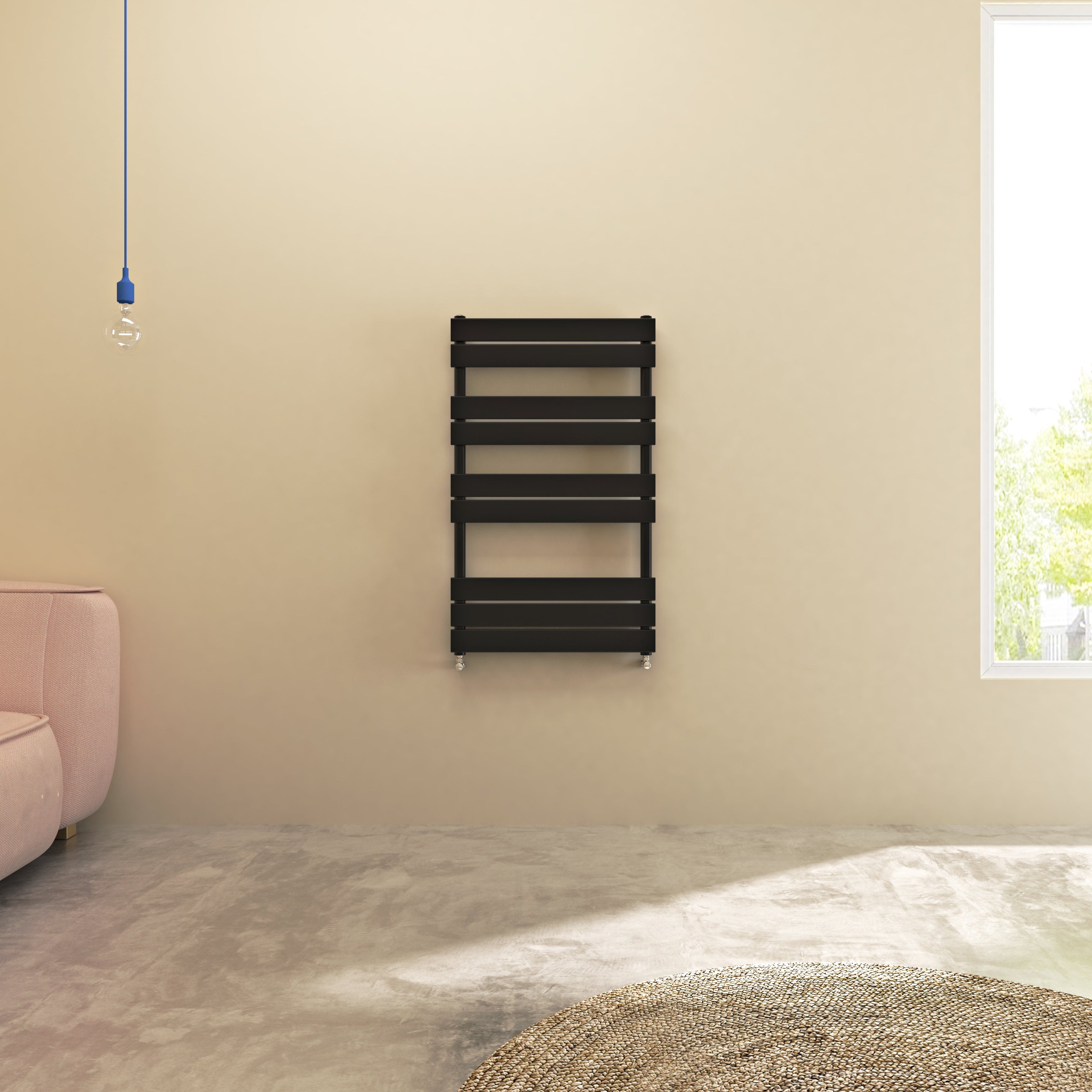Aver-Growth- Bathroom 1000x600mm Black Towel Rail Radiator