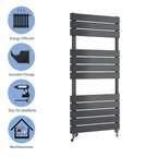 Aver-Growth- Bathroom 1200x450mm Anthracite Towel Rail Radiator