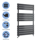 Aver-Growth- Bathroom 1200x600mm Anthracite Towel Rail Radiator