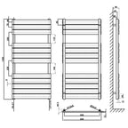 1200x600mm white towel rail radiator dimension