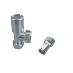 Aver-Growth- TRV Thermostatic Chrome Radiator 15mm x 1/2 Angled Valves
