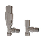 Aver-Growth- TRV Thermostatic Chrome Radiator 15mm x 1/2 Angled Valves
