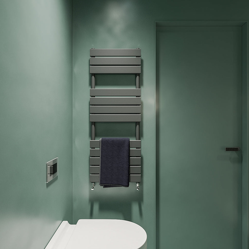 Aver-Growth- Bathroom 1200x450mm Anthracite Towel Rail Radiator