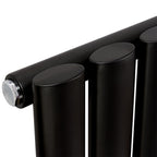 Aver-Growth- Designer Vertical 1600x236mm Double Black Oval Column Radiator