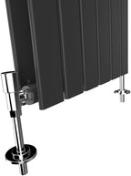 Modern Single Black Flat Panel Radiator Detail1