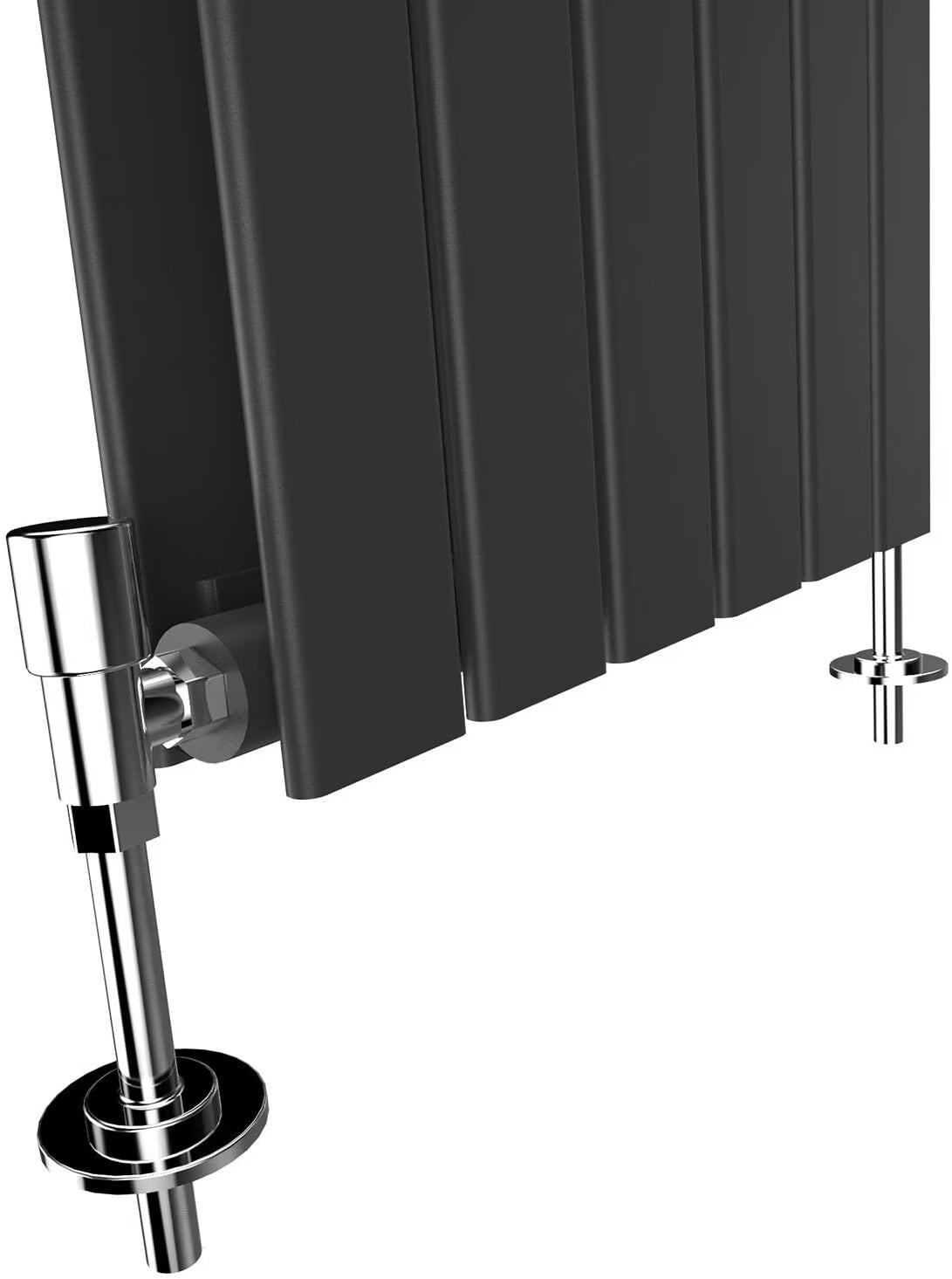 Modern Single Black Flat Panel Radiator Detail1