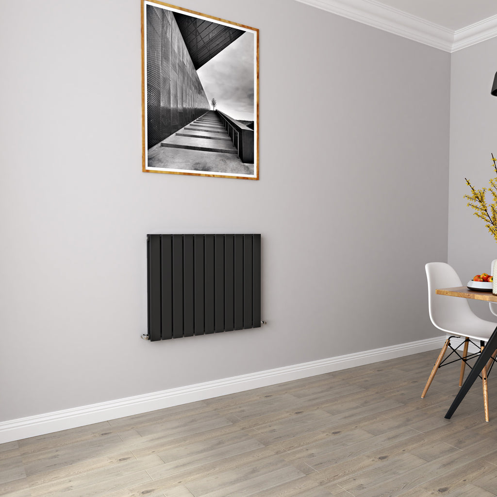 Aver-Growth- Designer Horizontal 600x748mm Double Black Flat Panel Radiator