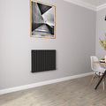 Aver-Growth- Designer Horizontal 600x748mm Double Black Flat Panel Radiator