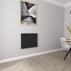 Aver-Growth- Designer Horizontal 600x748mm Double Black Flat Panel Radiator
