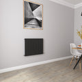 Aver-Growth- Modern Horizontal 600x748mm Single Black Flat Panel Radiator