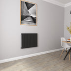 Aver-Growth- Modern Horizontal 600x748mm Single Black Flat Panel Radiator