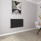 Aver-Growth- Modern Horizontal 600x1020mm Single Black Flat Panel Radiator