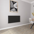 Aver-Growth- Designer Horizontal 600x1156mm Double Black Flat Panel Radiator