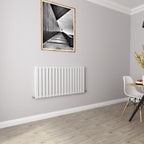 AICA - Modern Horizontal 600x1156mm Double White Flat Panel Radiator