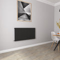 Aver-Growth- Modern Horizontal 600x1156mm Single Black Flat Panel Radiator